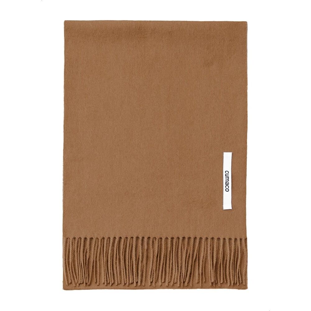 7316 22. Brown Cashmere Scarf Large Thick Ladies